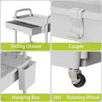 4 Tier Rolling Cart Organizer, Art Craft Diaper Bedside Snack Laundry Room - Image 4