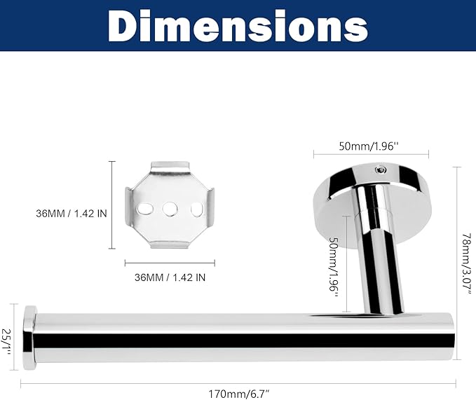 NearMoon Bathroom Toilet Paper Holder, Premium SUS304 Stainless Steel Rustproof - Image 6