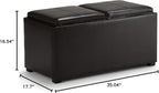 SIMPLIHOME Avalon 35 inch Wide Contemporary Rectangle 5 Pc Storage Ottoman in - Image 12