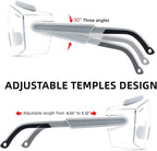 UKNOW Safety Goggles Over Glasses, Safety Glasses Anti Fog Wraparound Eye - Image 3