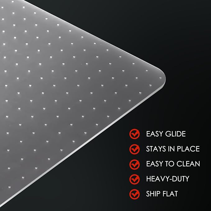 Kuyal Office Chair Mat for Carpet, 2 Pack 46x 55 Clear Heavy Duty Computer - Image 5