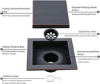 RANDOM Oil Rubbed Bronze Shower Drain Square 6 inch - Image 4