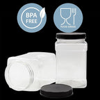 Cornucopia Brands 48oz Square Plastic Jars; Clear Rectangular 6-Cup Canisters - Image 5
