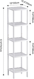 SMIBUY Bathroom Storage Shelf, 5-Tier Bamboo Rack Organizer - Image 3