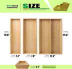 V-Shaped Bamboo Drawer Organizer Set of 3, Kitchen Large and Long Utensil Plate - Image 2