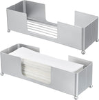 MyGift Metal Tabletop Folded Hand Towel Holder, Modern Silver Tone Commercial by MyGiftHome