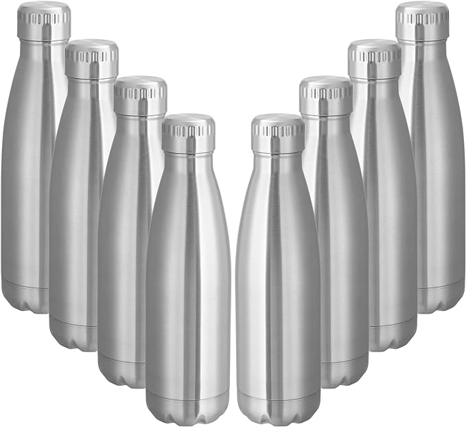 VEGOND 17oz Stainless Steel Water Bottles Bulk, Reusable Metal Sports Water by VEGOND