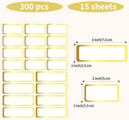 Gold Labels Stickers, Removable Blank Labels Gold Border, Self-Adhesive - Image 2