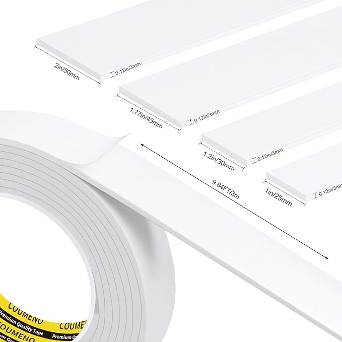 EVA Single-Sided Adhesive White Foam Tape, Single-Sided Sealing Strip Foam Pad - Image 2