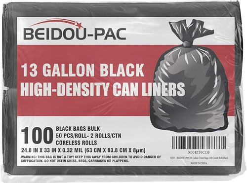 13 Gallon Trash Bags, Industrial, Commercial, Janitorial by BEIDOU-PAC