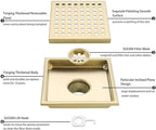 RANDOM Brushed Gold Shower Drain Square 6 Inch Shower Floor Drain - Image 4