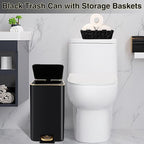 Small Bathroom Trash Can with Lid Soft Close, 1.8 Gallon Stainless Steel - Image 4