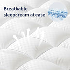 Extra Thick Queen Mattress Topper Pillowtop Mattress Pad Cover Cooling and Plush - Image 4