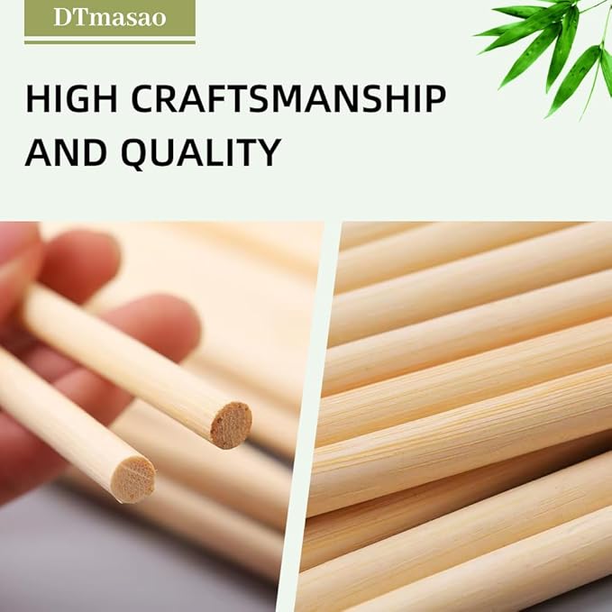 1/4 x 6 Inch 25 PCS Dowel Rods Wood Sticks Wooden Dowel Rods - Image 4