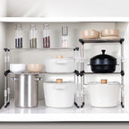carrotez Expandable Cabinet Organizer, Stackable Kitchen Counter Shelf - Image 2
