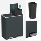 SONGMICS Trash Can, 2 x 8 Gallon Garbage Can - Image 5