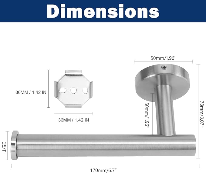 NearMoon Bathroom Toilet Paper Holder, Premium SUS304 Stainless Steel Rustproof - Image 5