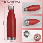 VEGOND 17oz Stainless Steel Water Bottles, Reusable Metal Sports Water Bottle - Image 3