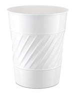 Monarch Abode White Handcrafted Wave Embossed Metal Wastebasket by MonarchAbode
