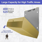 Paper Towel Dispenser Wall Mount, Brushed Gold Stainless Steel Commercial Paper - Image 2
