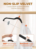 HOUSE DAY Velvet Skirt Hangers 12 Pack, Space Saving Slim Shorts Hanger - Image 7