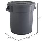 20 Gallon Gray Round Commercial Trash Can - Image 5