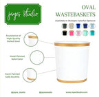 Jaye’s Studio Mattie Oval Wastebasket – Handpainted Pink Trash Can - Image 2