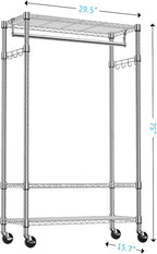 IZEUK Heavy Duty Rolling Garment Rack - Image 2