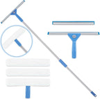 Window Squeegee Washing Kit for High Window, Shower Glass Door, Mirror Cleaning by AMERWASHPLUS