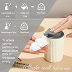 Beige Ceramic Foaming Soap Dispenser 2 Pack, Speckled Rippled 12 oz Bottle - Image 3