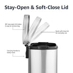 Amazon Basics Smudge Resistant Mini Rectangular Trash Can - Image 6
