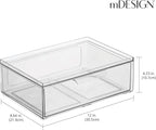 mDesign Plastic Wide Stackable Kitchen Storage Organizer Bin Containers - Image 3