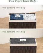 Storage Basket with Lid Wicker Baskets - Image 5