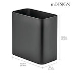 mDesign Small Metal 2.4 Gallon Trash Can Wastebasket Garbage Bin - Image 3