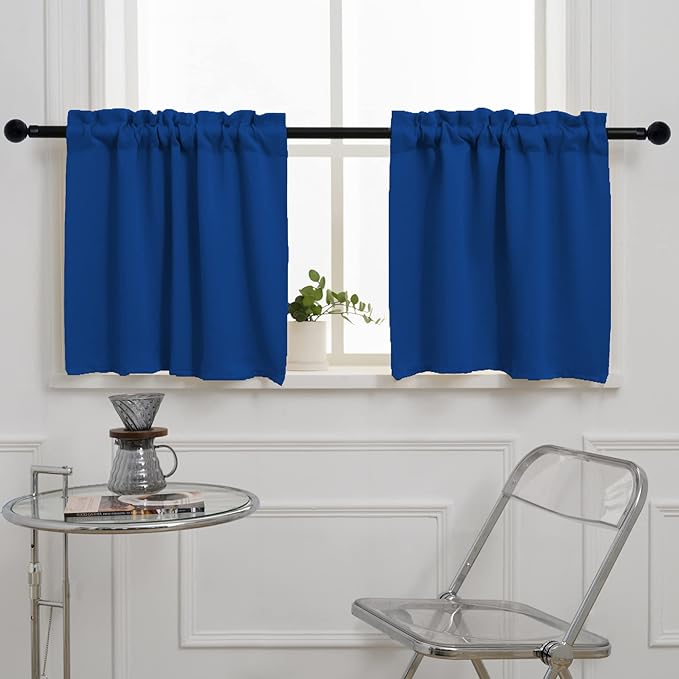 Pickluc Cafe Curtain 24 Inches Length, Rod Pocket Kitchen Curtain, Short by PICKLUC
