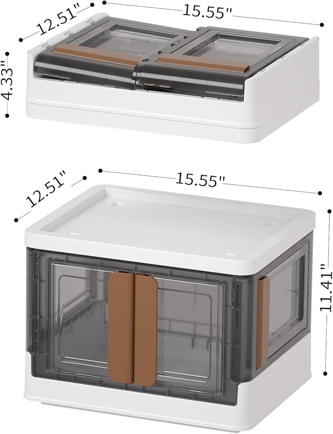 HAIXIN Closet Organizers and Storage, 4 Doors Opening Stackable Storage Box - Image 6