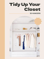 HOUSE DAY Pink Plastic Hangers 50 Pack, Slim Space Saving, Non Slip Hangers - Image 9