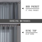 Tollpiz Sheer Curtain Linen Textured Bedroom Curtains Sheer Light Filtering Rod - Image 5
