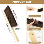 2 Pieces Hand Brushes for Cleaning Long Handle, Wooden Dust Brush Plastic - Image 2