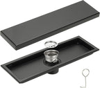 uxcell Rectangular Shower Drain, Brushed 304 Stainless Steel Odor-Proof Floor by uxcell
