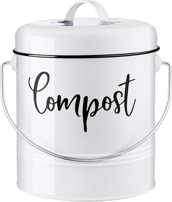 Compost Bin Kitchen, 1.3 Gallon Farmhouse Kitchen Compost Bin Countertop by DAYYET