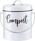 Compost Bin Kitchen, 1.3 Gallon Farmhouse Kitchen Compost Bin Countertop by DAYYET