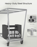 SONGMICS Laundry Basket with Wheels, 76.6 Gallons, 3-Section Rolling Laundry - Image 4