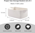 OIAHOMY Cotton Rope Storage Baskets | Decorative Storage Basket - Image 3
