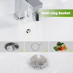Universal 2PCS Bathroom Sink Stopper 2 in 1 Pop Up Metal Sink Drain Strainer - Image 3