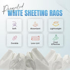 Recycled White Sheeting Cleaning Rags – Lint Free White Cotton Cloths - Image 5