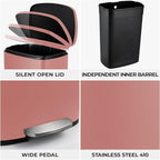 8 Gal Kitchen Trash Can, 30L Recycling or Garbage Bin, Brushed Stainless Steel - Image 5