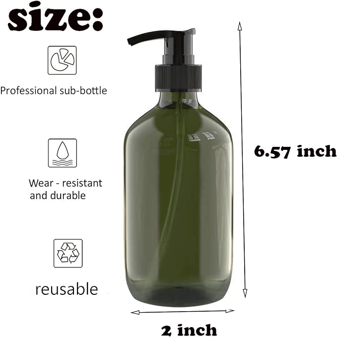 6 PCS 10 OZ Pump Bottle Plastic Pump Lotion Dispenser Empty Bottles Refillable - Image 2