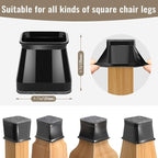 BUMACO Chair Leg Floor Protectors Square Chair Leg Protectors - Image 5