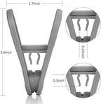 Tinfol 50pc Grey Plastic Hanger Clips, Strong Pinch Grip Finger Clips - Image 2